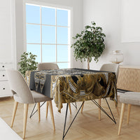 Aotearoa Waikato Tainui Tablecloth Maori Light Gold Tribal Paua Shell Pattern DT05 - Polynesian Pride