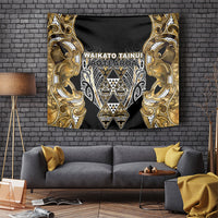 Aotearoa Waikato Tainui Tapestry Maori Light Gold Tribal Paua Shell Pattern DT05 Yellow - Polynesian Pride