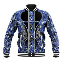 Aotearoa Ngati Kahungunu Baseball Jacket Maori Tribal Blue Paua Shell Pattern DT05 Unisex Blue - Polynesian Pride
