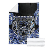Aotearoa Ngati Kahungunu Blanket Maori Tribal Blue Paua Shell Pattern DT05 - Polynesian Pride