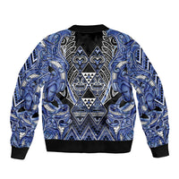 Aotearoa Ngati Kahungunu Bomber Jacket Maori Tribal Blue Paua Shell Pattern DT05 - Polynesian Pride