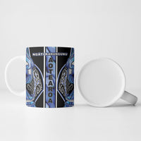 Aotearoa Ngati Kahungunu Ceramic Mug Maori Tribal Blue Paua Shell Pattern DT05 - Polynesian Pride
