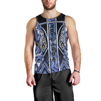 Aotearoa Ngati Kahungunu Men Tank Top Maori Tribal Blue Paua Shell Pattern DT05 - Polynesian Pride