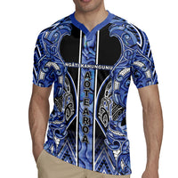 Aotearoa Ngati Kahungunu Rugby Jersey Maori Tribal Blue Paua Shell Pattern DT05 - Polynesian Pride