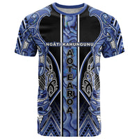 Aotearoa Ngati Kahungunu T Shirt Maori Tribal Blue Paua Shell Pattern DT05 Blue - Polynesian Pride