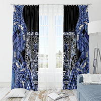 Aotearoa Ngati Kahungunu Window Curtain Maori Tribal Blue Paua Shell Pattern DT05 - Polynesian Pride
