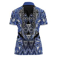 Aotearoa Ngati Kahungunu Women Polo Shirt Maori Tribal Blue Paua Shell Pattern DT05 - Polynesian Pride