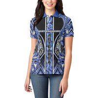 Aotearoa Ngati Kahungunu Women Polo Shirt Maori Tribal Blue Paua Shell Pattern DT05 - Polynesian Pride