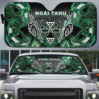 Aotearoa Ngai Tahu Auto Sun Shade Maori Tribal Dark Green Paua Shell Pattern DT05 Green - Polynesian Pride