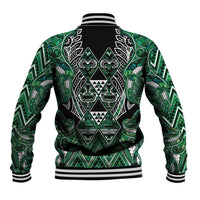 Aotearoa Ngai Tahu Baseball Jacket Maori Tribal Dark Green Paua Shell Pattern DT05 - Polynesian Pride