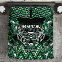 Aotearoa Ngai Tahu Bedding Set Maori Tribal Dark Green Paua Shell Pattern DT05 Green - Polynesian Pride