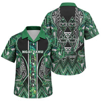 Aotearoa Ngai Tahu Family Matching Summer Maxi Dress and Hawaiian Shirt Maori Tribal Dark Green Paua Shell Pattern DT05 Son's Shirt Green - Polynesian Pride