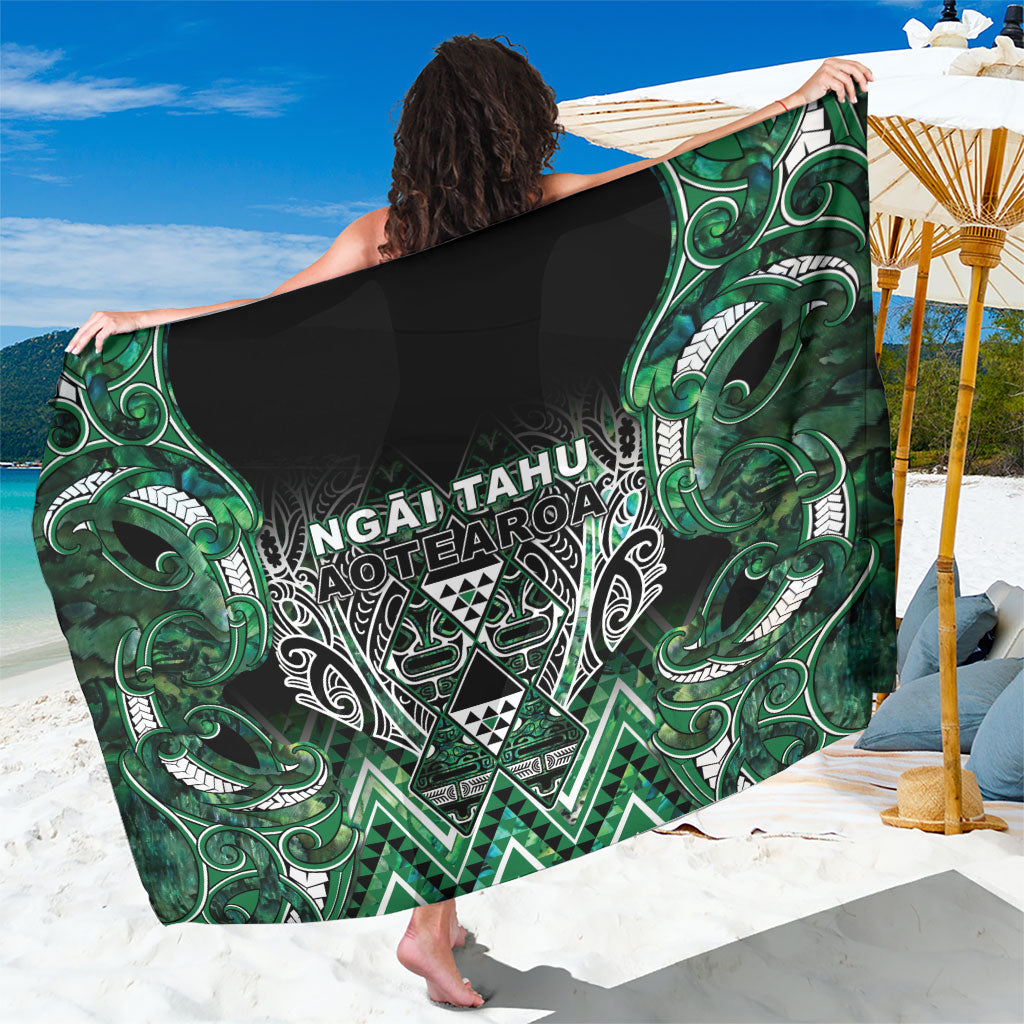 Aotearoa Ngai Tahu Sarong Maori Tribal Dark Green Paua Shell Pattern DT05 One Size 44 x 66 inches Green - Polynesian Pride