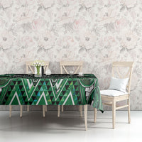 Aotearoa Ngai Tahu Tablecloth Maori Tribal Dark Green Paua Shell Pattern DT05 - Polynesian Pride