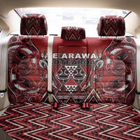 Aotearoa Te Arawa Back Car Seat Cover Maori Tribal Dark Red Paua Shell Pattern DT05 - Polynesian Pride