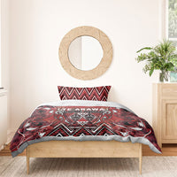 Aotearoa Te Arawa Bedding Set Maori Tribal Dark Red Paua Shell Pattern DT05 - Polynesian Pride