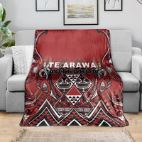 Aotearoa Te Arawa Blanket Maori Tribal Dark Red Paua Shell Pattern DT05 - Polynesian Pride
