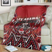 Aotearoa Te Arawa Blanket Maori Tribal Dark Red Paua Shell Pattern DT05 - Polynesian Pride