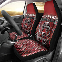 Aotearoa Te Arawa Car Seat Cover Maori Tribal Dark Red Paua Shell Pattern DT05 - Polynesian Pride