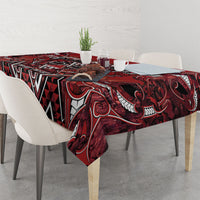 Aotearoa Te Arawa Tablecloth Maori Tribal Dark Red Paua Shell Pattern DT05 - Polynesian Pride