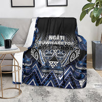 Aotearoa Tuwharetoa Blanket Maori Tribal Navy Paua Shell Pattern DT05 - Polynesian Pride
