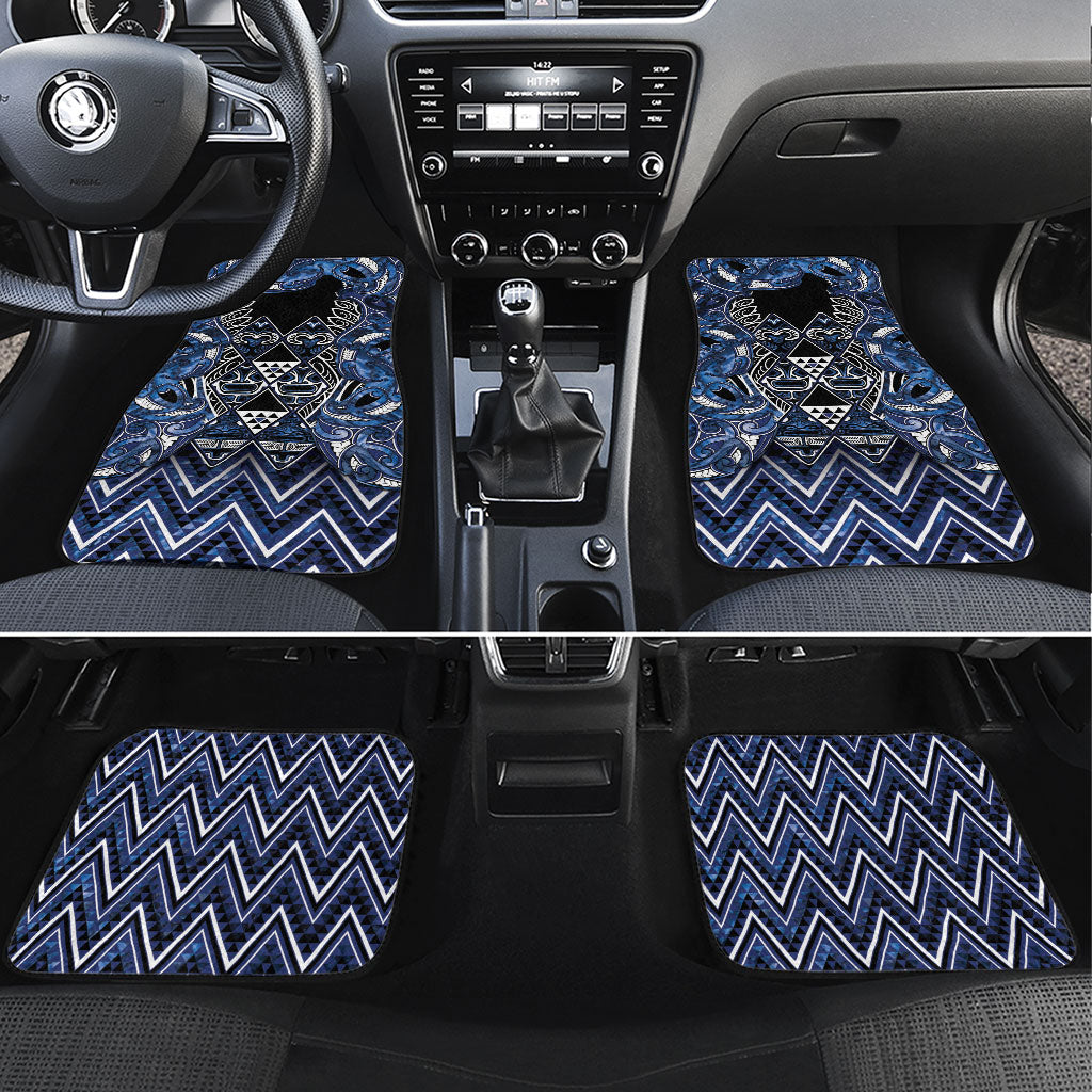 Aotearoa Tuwharetoa Car Mats Maori Tribal Navy Paua Shell Pattern