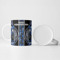 Aotearoa Tuwharetoa Ceramic Mug Maori Tribal Navy Paua Shell Pattern DT05 - Polynesian Pride
