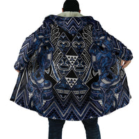 Aotearoa Tuwharetoa Cloak Maori Tribal Navy Paua Shell Pattern DT05 - Polynesian Pride