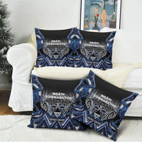 Aotearoa Tuwharetoa Pillow Cover Maori Tribal Navy Paua Shell Pattern DT05 - Polynesian Pride