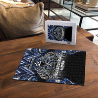 Aotearoa Tuwharetoa Puzzle Maori Tribal Navy Paua Shell Pattern DT05 - Polynesian Pride