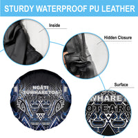 Aotearoa Tuwharetoa Spare Tire Cover Maori Tribal Navy Paua Shell Pattern DT05 - Polynesian Pride