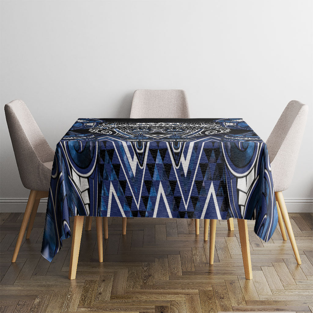Aotearoa Tuwharetoa Tablecloth Maori Tribal Navy Paua Shell Pattern DT05 - Polynesian Pride