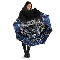 Aotearoa Tuwharetoa Umbrella Maori Tribal Navy Paua Shell Pattern DT05 - Polynesian Pride
