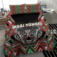 Aotearoa Ngai Tuhoe Bedding Set Maori Tribal Red And Green Paua Shell Pattern DT05 - Polynesian Pride