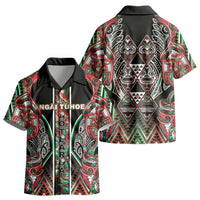 Aotearoa Ngai Tuhoe Kid Hawaiian Shirt Maori Tribal Red And Green Paua Shell Pattern DT05 - Polynesian Pride