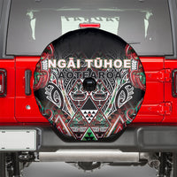 Aotearoa Ngai Tuhoe Spare Tire Cover Maori Tribal Red And Green Paua Shell Pattern DT05 - Polynesian Pride