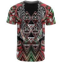 Aotearoa Ngai Tuhoe T Shirt Maori Tribal Red And Green Paua Shell Pattern DT05 - Polynesian Pride