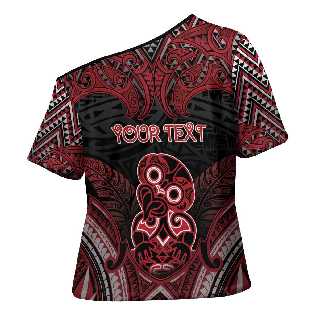 Personalised New Zealand Waitangi Day Cross Shoulder Shirt Te Tiriti O Waitangi 1840 - Polynesian Pride