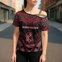 Personalised New Zealand Waitangi Day Cross Shoulder Shirt Te Tiriti O Waitangi 1840 - Polynesian Pride