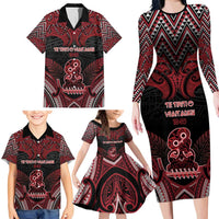 Personalised New Zealand Waitangi Day Family Matching Long Sleeve Bodycon Dress and Hawaiian Shirt Te Tiriti O Waitangi 1840 DT05 - Polynesian Pride