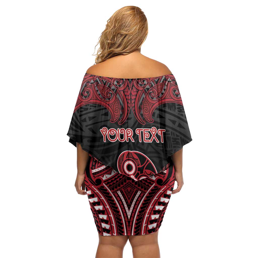 Personalised New Zealand Waitangi Day Family Matching Off Shoulder Short Dress and Hawaiian Shirt Te Tiriti O Waitangi 1840 DT05 - Polynesian Pride
