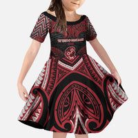 Personalised New Zealand Waitangi Day Family Matching Tank Maxi Dress and Hawaiian Shirt Te Tiriti O Waitangi 1840 DT05 Daughter's Dress Black - Polynesian Pride