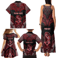Personalised New Zealand Waitangi Day Family Matching Tank Maxi Dress and Hawaiian Shirt Te Tiriti O Waitangi 1840 DT05 - Polynesian Pride