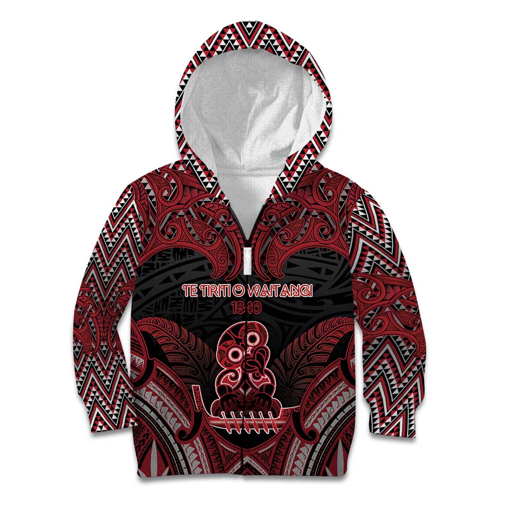 Personalised New Zealand Waitangi Day Kid Hoodie Te Tiriti O Waitangi 1840 - Polynesian Pride