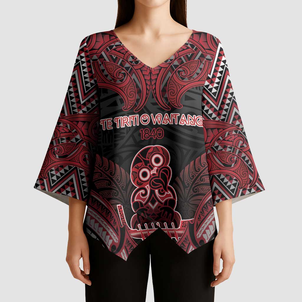 Personalised New Zealand Waitangi Day Kimono Sleeve Blouse Te Tiriti O Waitangi 1840 - Polynesian Pride