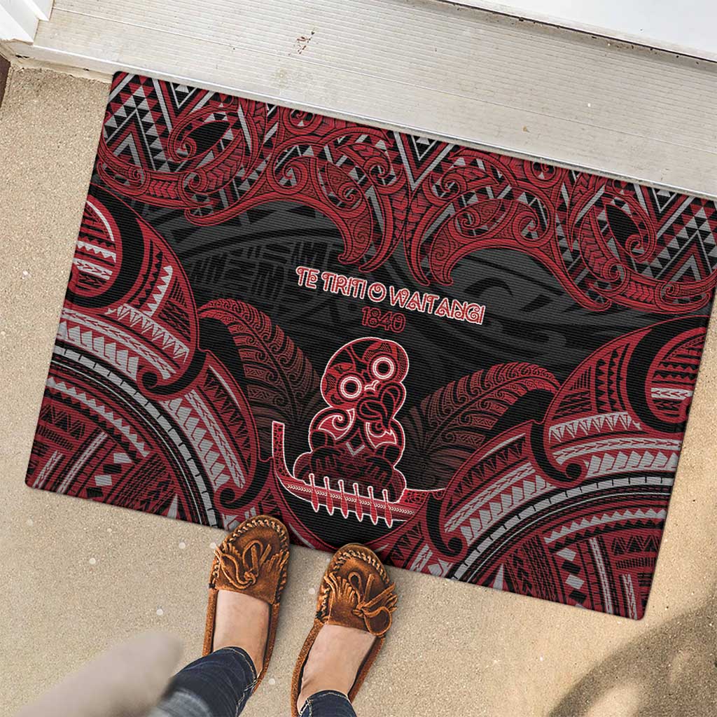 New Zealand Waitangi Day Rubber Doormat Te Tiriti O Waitangi 1840 - Polynesian Pride