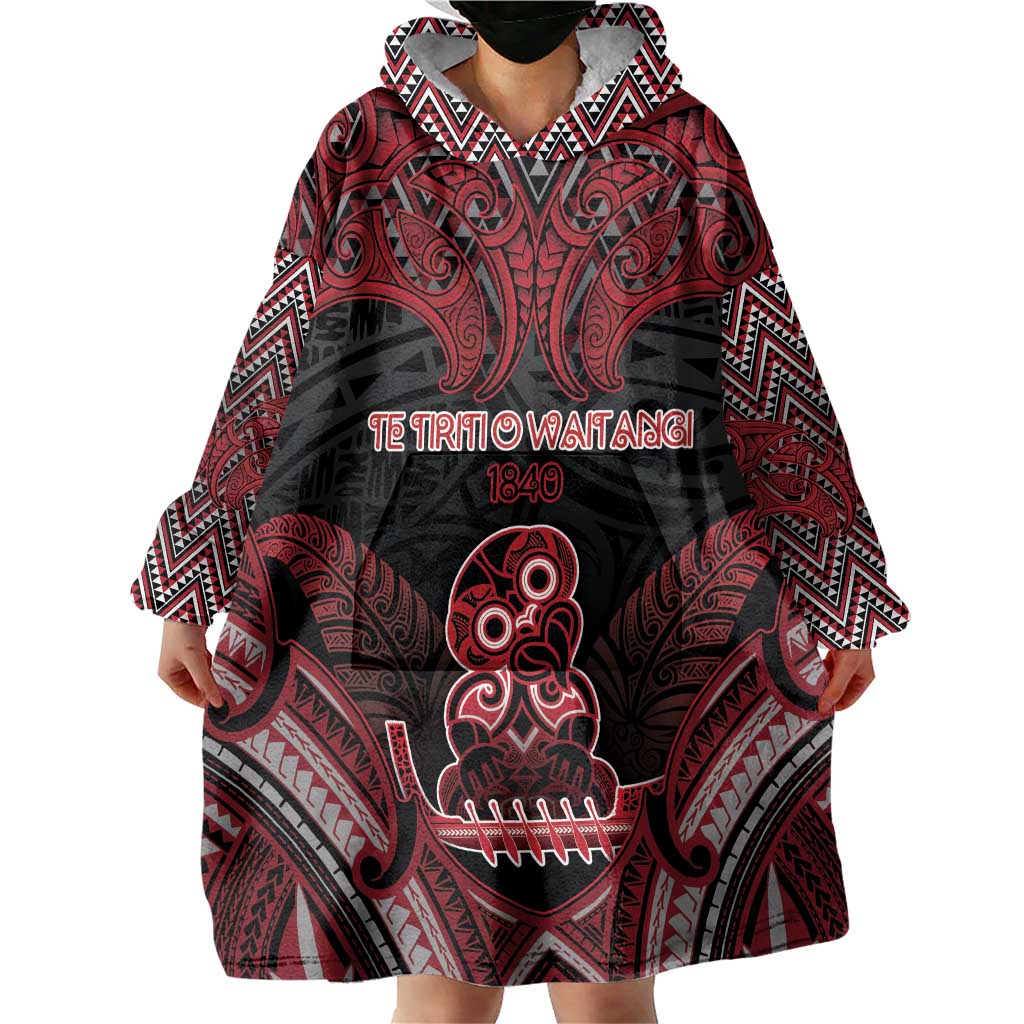Personalised New Zealand Waitangi Day Wearable Blanket Hoodie Te Tiriti O Waitangi 1840 - Polynesian Pride