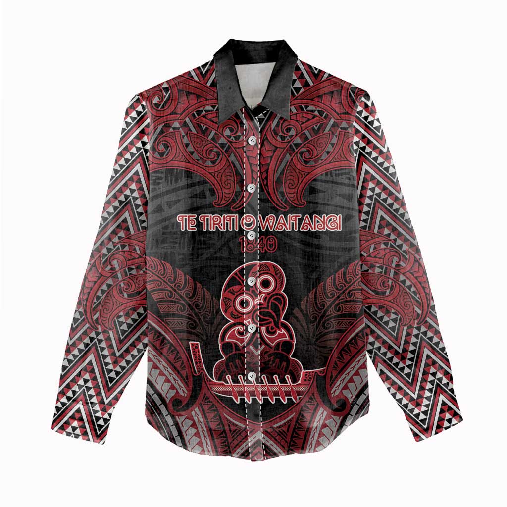 Personalised New Zealand Waitangi Day Women Casual Shirt Te Tiriti O Waitangi 1840 - Polynesian Pride