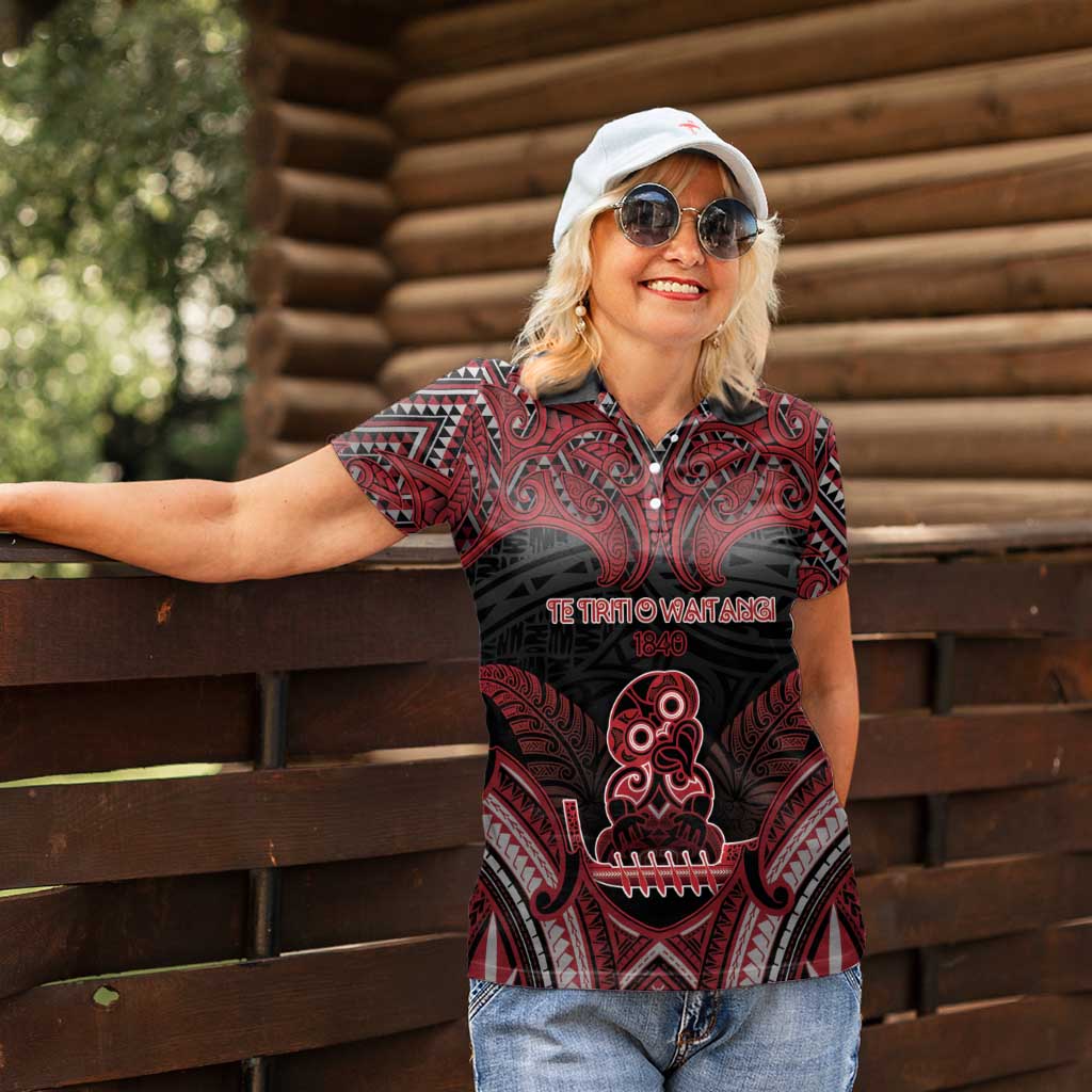 Personalised New Zealand Waitangi Day Women Polo Shirt Te Tiriti O Waitangi 1840 - Polynesian Pride