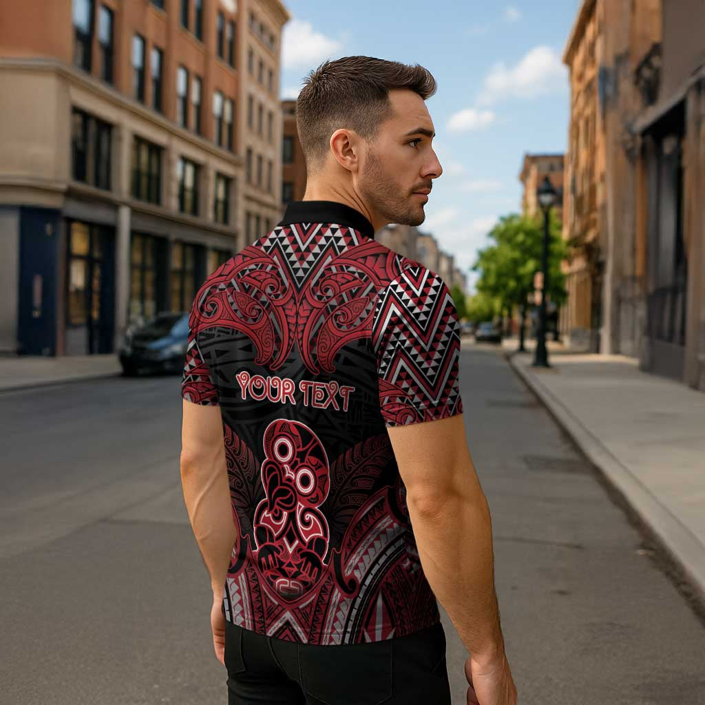 Personalised New Zealand Waitangi Day Zipper Polo Shirt Te Tiriti O Waitangi 1840 - Polynesian Pride
